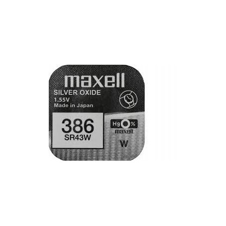 Bateria srebrowa MAXELL 386 SR 43 W SR43W SR1142W