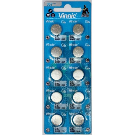 Bateria srebrowa VINNIC 357 SR 44 SW SR44 cena za 10 sztuk