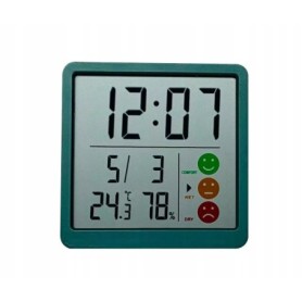 Zegar Budzik kwarcowy PERFECT JB 8211 kalendarz temperatura wilgotno