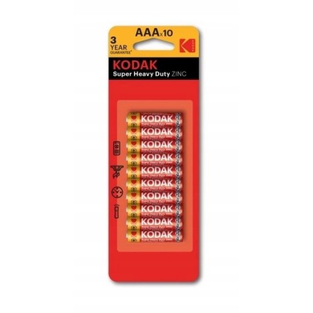 Bateria cynkowo-w©glowa Kodak super heavy duty AAA R3 10 szt.