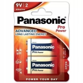 Bateria alkaliczna PANASONIC 6LR61 6F22 9V Pro Power wzmocniona 2 szt