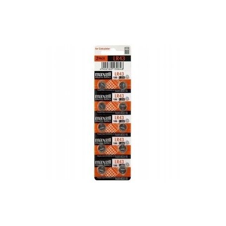 10 x bateria alkaliczna MAXELL LR43 186 G12