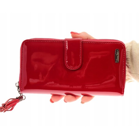 Sk¢rzany portfel MONEY KEPPER metaliczny DU½Y