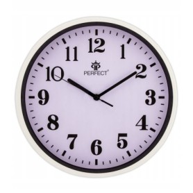Czytelny zegar cienny PERFECT N12 biay