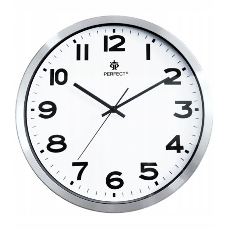 Zegar analogowy cienny Perfect 3108 aluminium