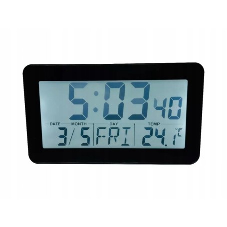 Zegar Budzik kwarcowy PERFECT JB 8203 PODWIETLENIE ALARM kalendarz