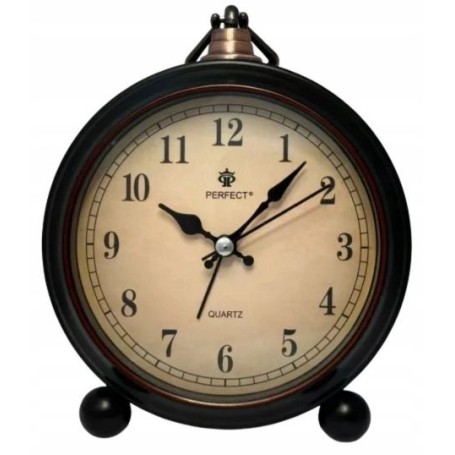 Budzik kwarcowy PERFECT 508 zegar ALARM podwietlenie pyn¥cy mechanizm
