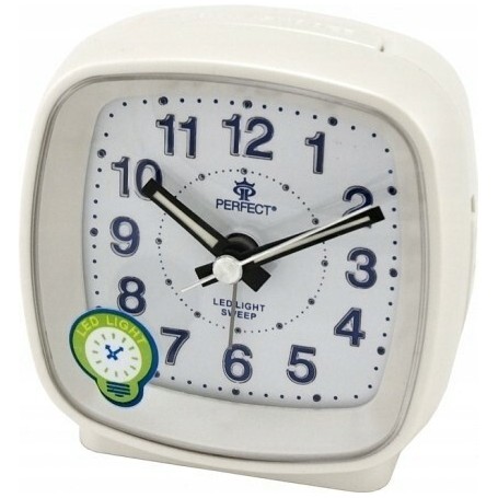 Budzik kwarcowy PERFECT 816 ZEGAR podwietlenie LED ALARM pyn¥cy mechanizm