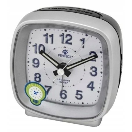 Budzik kwarcowy PERFECT 816 ZEGAR podwietlenie LED ALARM pyn¥cy mechanizm