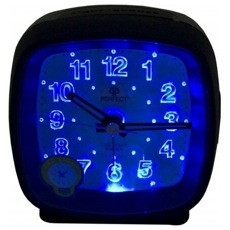 Budzik kwarcowy PERFECT 816 ZEGAR podwietlenie LED ALARM pyn¥cy mechanizm