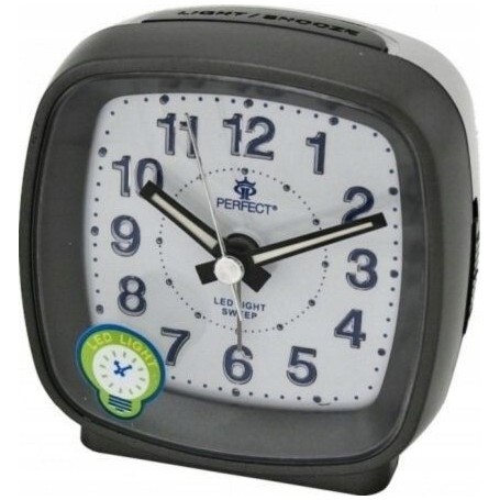 Budzik kwarcowy PERFECT 816 ZEGAR podwietlenie LED ALARM pyn¥cy mechanizm