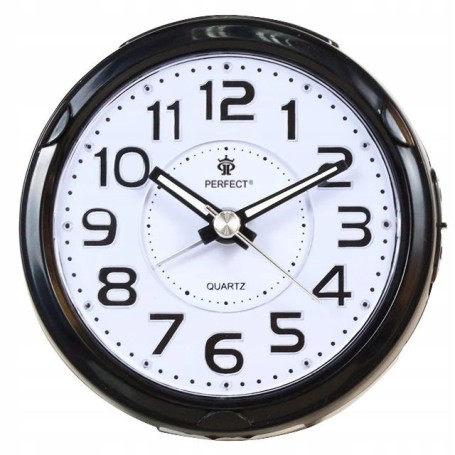 Budzik kwarcowy PERFECT 08604 ZEGAR ALARM DRZEMKA pyn¥cy mechanizm