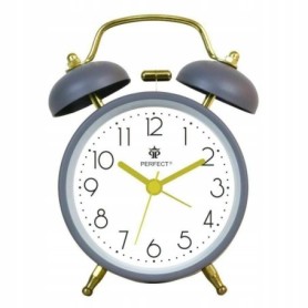 Budzik kwarcowy PERFECT 09504 ZEGAR ALARM GONG pyn¥cy mechanizm