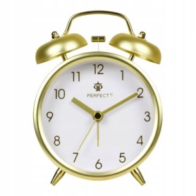 Budzik kwarcowy PERFECT 09805 ZEGAR ALARM GONG pyn¥cy mechanizm
