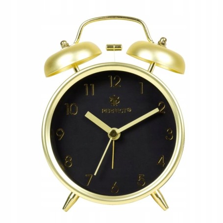 Budzik kwarcowy PERFECT 09805 ZEGAR ALARM GONG pyn¥cy mechanizm