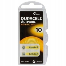 Bateria do aparat¢w suchowych DURACELL 10 6 sztuk 1,45V