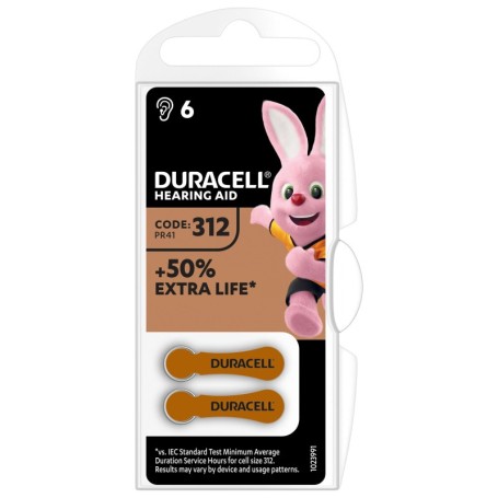 6x BATERIE DURACELL DO APARATàW SUCHOWYCH 312 PR