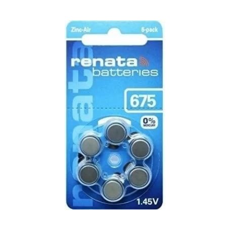 Baterie do aparat¢w suchowych Renata 675 6 szt bateria suchowa PR44