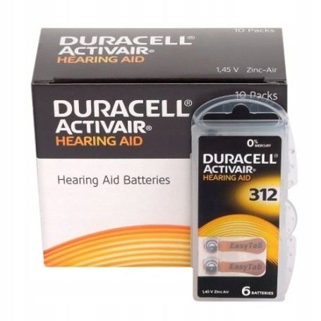 Duracell 312 Baterie do aparat¢w suchowych 60 szt