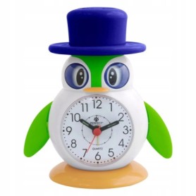 Budzik kwarcowy pingwinek PERFECT 152 zegar ALARM podwietlenie